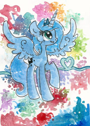 Size: 1168x1641 | Tagged: safe, artist:smartmeggie, character:princess luna, female, solo, traditional art