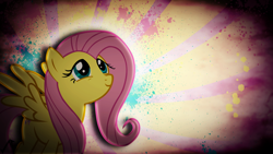 Size: 1920x1080 | Tagged: safe, artist:justaninnocentpony, character:fluttershy, grunge, vector, wallpaper