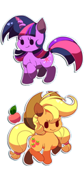Size: 788x1600 | Tagged: safe, artist:sugaryrainbow, character:applejack, character:twilight sparkle