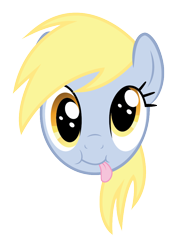 Size: 700x930 | Tagged: safe, artist:chubble-munch, character:derpy hooves, species:pegasus, species:pony, cute, cute face, face, female, head, mare, simple background, solo, tongue out, transparent background, vector