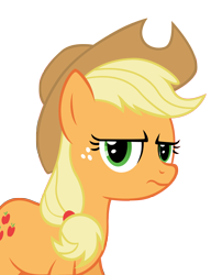Size: 5000x6510 | Tagged: safe, artist:azure-vortex, character:applejack, episode:wonderbolts academy, g4, my little pony: friendship is magic, absurd resolution, applejack is not amused, clothing, cowboy hat, female, frown, grumpy, hat, looking at you, reaction image, simple background, solo, stetson, transparent background, unamused, vector