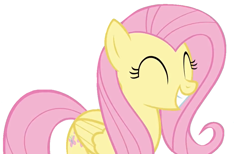 Size: 1001x617 | Tagged: safe, artist:acuario1602, character:fluttershy, species:pegasus, species:pony, eyes closed, female, mare, pixelated, simple background, smiling, solo, white background