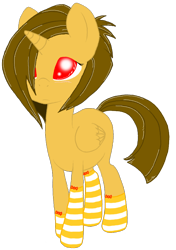 Size: 670x950 | Tagged: safe, artist:princess amity, oc, oc only, species:alicorn, species:pony, alicorn oc, blushing, bow, clothing, socks, solo, striped socks, stripes