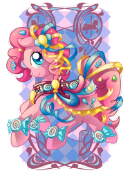 Size: 2400x3200 | Tagged: safe, artist:amelie-ami-chan, character:pinkie pie, species:earth pony, species:pony, candy, carousel, clothing, costume, cute, diapinkes, female, food, mare, solo