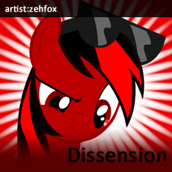 Size: 250x250 | Tagged: safe, artist:zehfox, oc, oc only, dissension, recolor, red and black oc, spoilered image joke, sunglasses