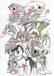 Size: 752x1063 | Tagged: safe, artist:feniiku, species:anthro, species:dragon, species:human, species:plantigrade anthro, crossover, danny fenton, danny phantom, dragonified, everythingified, nightified, nights, nights into dreams, ponified, solo, sonic the hedgehog (series), sonicified, spyro the dragon, traditional art