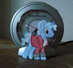 Size: 722x680 | Tagged: safe, artist:punksweet, character:doctor whooves, character:pokey pierce, character:time turner, clock, paper child, photo, third doctor