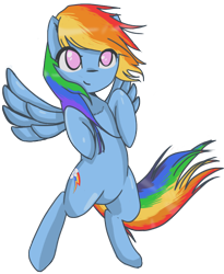 Size: 738x900 | Tagged: safe, artist:prozenconns, character:rainbow dash, species:pegasus, species:pony, bipedal, female, mare, simple background, solo, transparent background