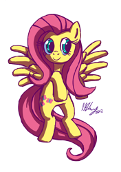 Size: 1748x2480 | Tagged: safe, artist:projectzuel, character:fluttershy, species:pegasus, species:pony, bipedal, female, full face view, looking away, mare, simple background, smiling, solo, spread wings, transparent background, wings