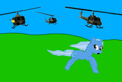 Size: 800x533 | Tagged: dead source, safe, artist:jax5485, character:trixie, species:pony, species:unicorn, female, helicopter, mare, solo, trixiebuse