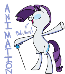 Size: 327x371 | Tagged: safe, artist:justdayside, character:rarity, species:pony, species:unicorn, animated at source, bipedal, dancing, fabulous, female, mare, simple background, transparent background