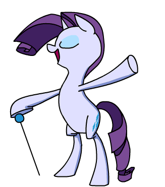 Size: 327x371 | Tagged: safe, artist:justdayside, character:rarity, animated, cane, dancing, eyes closed, female, frame by frame, rarara, solo, sophisticated as hell