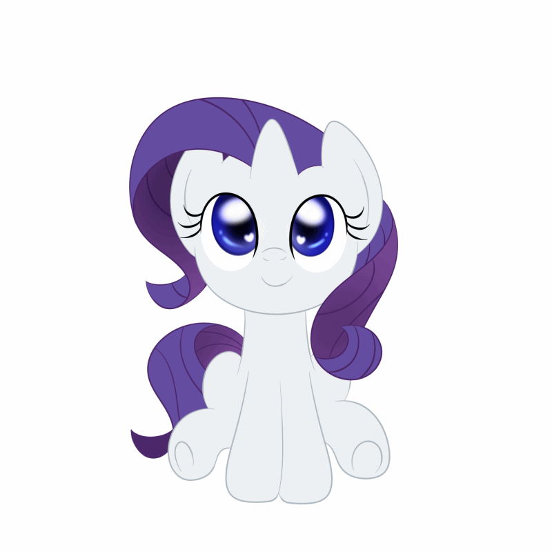 Size: 800x800 | Tagged: safe, artist:mister-true, character:rarity, animated, askfillyrarity, c:, cute, female, filly, filly rarity, headbob, heart eyes, looking at you, raribetes, simple background, sitting, smiling, solo, tail wag, underhoof, white background, wingding eyes