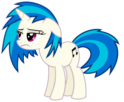 Size: 4100x3366 | Tagged: safe, artist:namelesshero2222, character:dj pon-3, character:vinyl scratch, species:pony, species:unicorn, g4, absurd resolution, annoyed, female, mare, simple background, solo, transparent background, vector