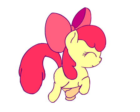 Size: 447x360 | Tagged: safe, artist:danfango, character:apple bloom, species:earth pony, species:pony, g4, adorabloom, animated, bow, cute, eyes closed, female, filly, foal, frame by frame, hair bow, profile, simple background, smiling, solo, transparent background, trotting, walk cycle, walking