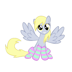 Size: 4000x4000 | Tagged: safe, artist:nowego, character:derpy hooves, species:pegasus, species:pony, absurd resolution, clothing, female, mare, socks, solo, striped socks