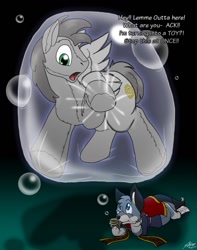 Size: 1011x1280 | Tagged: safe, artist:catmonkshiro, oc, oc only, bubble, furry, gearhead, inanimate tf, plushie, transformation, trapped