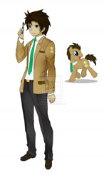 Size: 1024x1755 | Tagged: safe, artist:magico-enma, character:doctor whooves, character:time turner, species:human, humanized, light skin, simple background, sonic screwdriver, white background