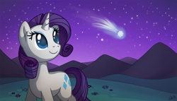 Size: 1400x800 | Tagged: safe, artist:oemilythepenguino, character:rarity, comet, female, solo