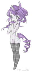 Size: 313x697 | Tagged: safe, artist:miinti, character:rarity, clothing, colored, female, semi-anthro, solo, stockings, thick eyebrows