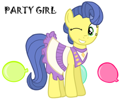 Size: 960x770 | Tagged: safe, artist:punksweet, species:earth pony, species:pony, balloon, female, masquerade, simple background, solo, vector, white background, wink