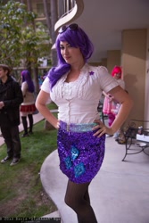 Size: 1365x2048 | Tagged: safe, artist:cessatia, character:pinkie pie, character:rarity, character:twilight sparkle, species:human, 2013, anime los angeles, belt, clothing, convention, cosplay, irl, irl human, pantyhose, photo, plaid, pleated skirt, shoes, skirt, socks, sunglasses, thigh highs, tube skirt, zettai ryouiki