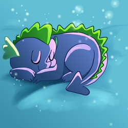Size: 600x600 | Tagged: safe, artist:butterscotch25, character:spike, male, sleeping, solo