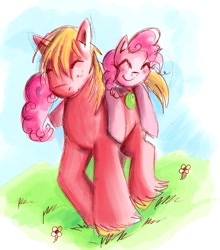 Size: 500x567 | Tagged: safe, artist:butterscotch25, character:big mcintosh, character:pinkie pie, species:earth pony, species:pony, ship:pinkiemac, male, ponyback ride, shipping, stallion, straight
