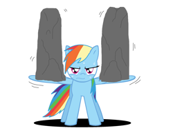 Size: 2152x1712 | Tagged: safe, artist:archonitianicsmasher, character:rainbow dash, species:pegasus, species:pony, fanfic:heavy burdens, fanfic art, female, rock, simple background, solo, training, vector, white background
