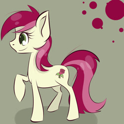 Size: 894x894 | Tagged: safe, artist:skune, character:roseluck, species:earth pony, species:pony, female, mare, profile, raised hoof, smiling, solo