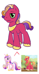 Size: 544x1041 | Tagged: safe, artist:desert-sage, character:big mcintosh, character:princess cadance, oc, parent:big macintosh, parent:princess cadance, parents:cadmac, species:earth pony, species:pony, crack shipping, male, offspring, stallion