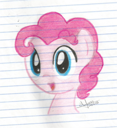 Size: 854x935 | Tagged: safe, artist:acuario1602, character:pinkie pie, bubble berry, rule 63, solo, traditional art