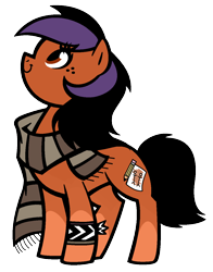 Size: 1052x1344 | Tagged: safe, artist:son-of-an-assbutt, oc, oc only, species:earth pony, species:pony, clothing, female, freckles, mare, scarf, solo