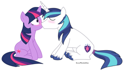Size: 1024x610 | Tagged: safe, artist:eeveepikachuchan, character:shining armor, character:twilight sparkle, ship:shiningsparkle, female, incest, infidelity, kissing, male, shipping, straight