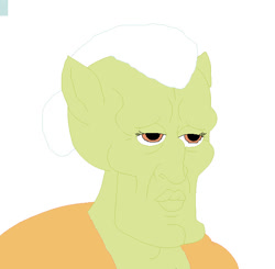 Size: 658x645 | Tagged: safe, artist:hmcvirgo92, character:granny smith, handsome squidward, male, solo, spongebob squarepants, the two faces of squidward