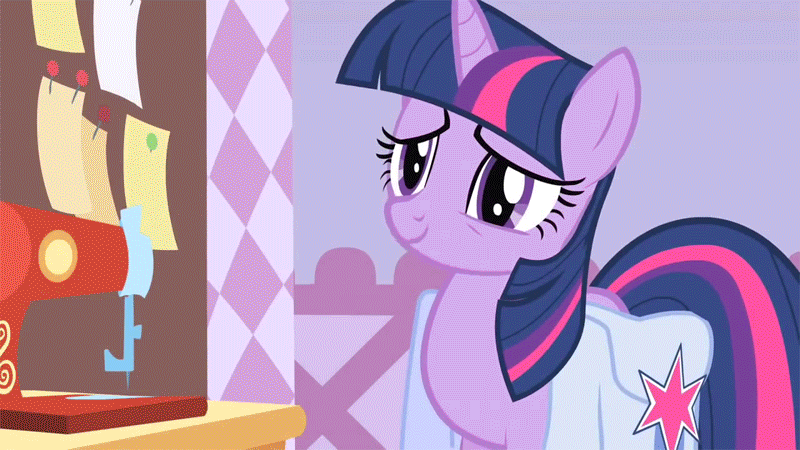 Size: 800x450 | Tagged: safe, artist:danfango, edit, edited screencap, screencap, character:rarity, character:twilight sparkle, episode:suited for success, g4, my little pony: friendship is magic, animated, bedroom eyes, female, frown, glasses, god burns down equestria for insurance money, open mouth, raised hoof, smiling, twinkies, wat, worried, youtube poop
