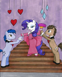 Size: 2524x3102 | Tagged: safe, artist:thedarklordkeisha, character:blues, character:doctor whooves, character:noteworthy, character:rarity, character:time turner, clothing, high heels, stockings