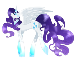 Size: 1024x819 | Tagged: safe, artist:linamomoko, character:rarity, species:alicorn, species:pony, alicornified, female, race swap, raricorn, simple background, solo, white background