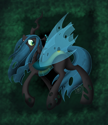 Size: 1280x1481 | Tagged: safe, artist:eternanyx-art, character:queen chrysalis, species:changeling, changeling queen, commission, female, pose, solo