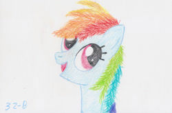 Size: 1232x809 | Tagged: safe, artist:nightfly19, character:rainbow dash, female, solo, traditional art
