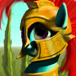 Size: 400x400 | Tagged: safe, artist:lordgood, character:rainbow dash, armor, female, helmet, hoplite, solo