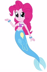 Size: 1647x2500 | Tagged: dead source, safe, artist:cruelladevil84, character:pinkie pie, my little pony:equestria girls, bandeau, belly button, bracelet, cutie mark, eqg promo pose set, female, jewelry, mermaid, mermaid tail, mermaidized, midriff, necklace, pearl necklace, solo