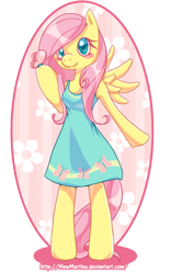 Size: 450x720 | Tagged: safe, artist:churobu, character:fluttershy, species:pegasus, species:pony, bipedal, butterfly, clothing, dress, semi-anthro, simple background, transparent background