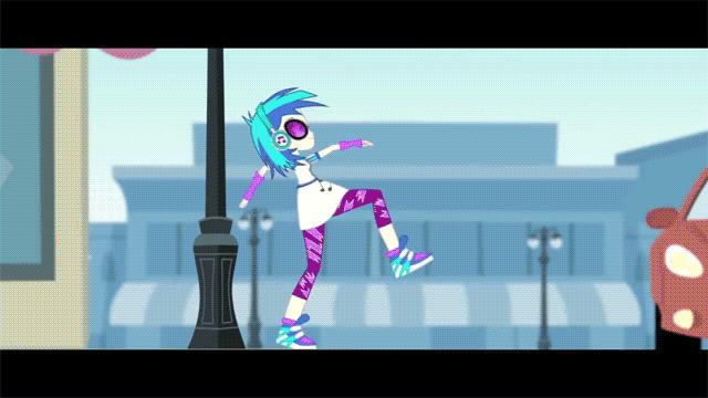 Size: 640x360 | Tagged: safe, artist:littleshyfim, edit, edited screencap, screencap, character:dj pon-3, character:vinyl scratch, episode:music to my ears, equestria girls:rainbow rocks, g4, my little pony: equestria girls, my little pony:equestria girls, animated, bad end, canterlot city, car, car crash, female, funny, i can't believe it's not superedit, ran over, reality ensues, this will end in jail time