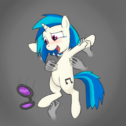 Size: 700x700 | Tagged: safe, artist:placeholder, character:dj pon-3, character:vinyl scratch, species:human, disembodied hand, hoof tickling, tickle torture, tickling