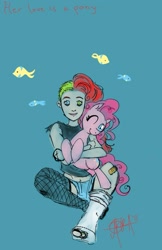 Size: 715x1105 | Tagged: safe, artist:theuglyother, character:pinkie pie, species:human, crossover, dc comics, delirium of the endless, neil gaiman, the sandman (comic)