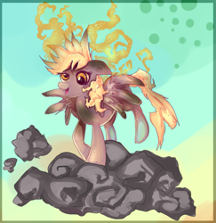 Size: 1153x1186 | Tagged: safe, artist:caramelflower, character:derpy hooves, species:pegasus, species:pony, cloud, female, mare, raincloud