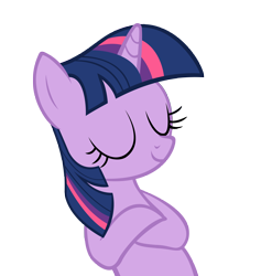Size: 5954x6293 | Tagged: dead source, safe, artist:thatsgrotesque, character:twilight sparkle, character:twilight sparkle (unicorn), species:pony, species:unicorn, episode:a canterlot wedding, g4, my little pony: friendship is magic, absurd resolution, crossed hooves, eyes closed, female, mare, proud, simple background, smiling, smug, smuglight sparkle, solo, transparent background