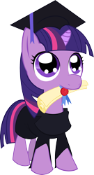 Size: 1303x2414 | Tagged: safe, artist:runbowdash, character:twilight sparkle, cute, diploma, female, filly, graduation, mouth hold, solo, twiabetes
