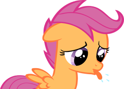 Size: 4872x3513 | Tagged: safe, artist:chromadancer, character:scootaloo, species:pegasus, species:pony, female, filly, simple background, solo, tongue out, transparent background
